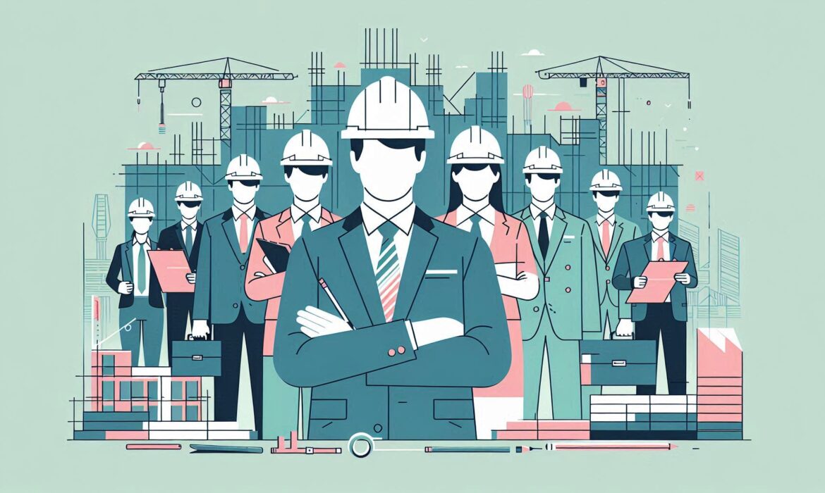 Equipe de obra colaborando para um gerenciamento de obras eficientes